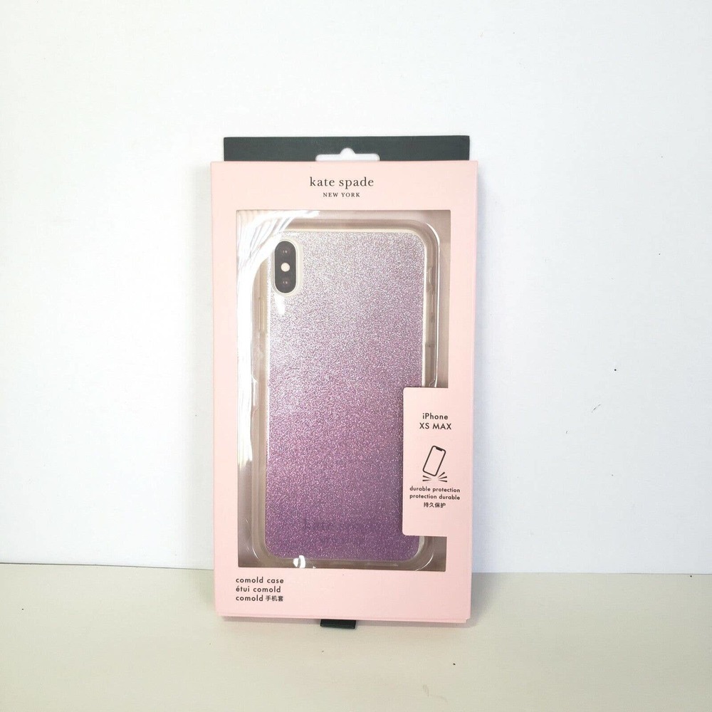 Kate Spade New York Phone Case For iPhone XS MAX Purple Glitter Ombre‎ New